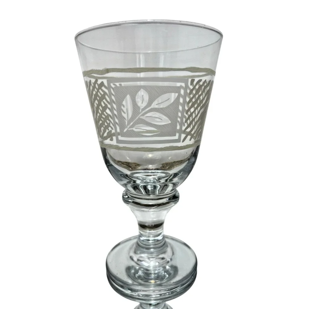 Iced Tea Goblets Pfaltzgraff Sierra Etched Glass 16 oz Vintage Set of 4 Glasses